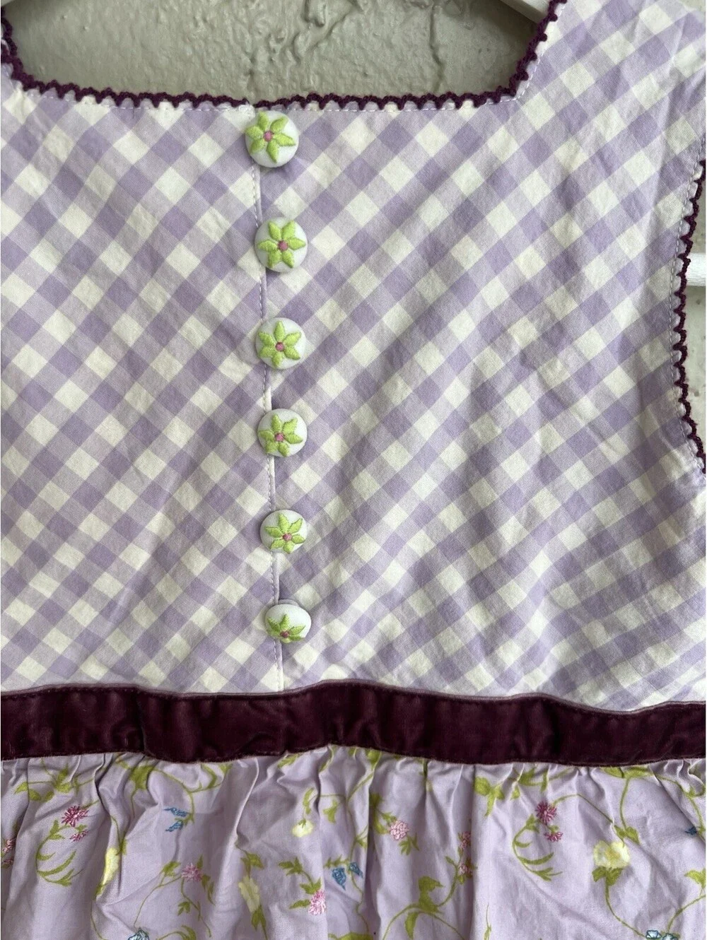 Matilda Jane Enchanted Garden Prudence Gingham Tunic Top Size 8